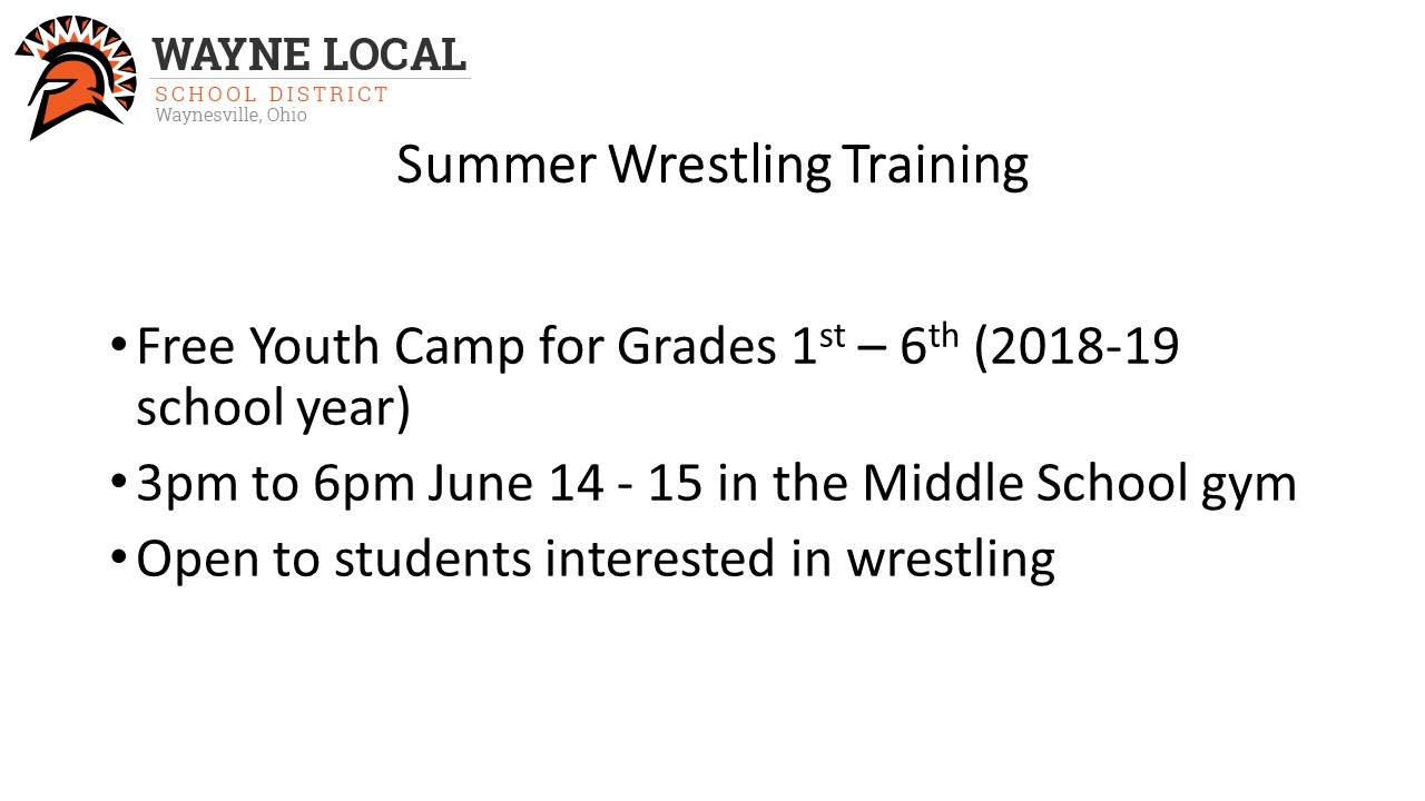 youth wrestling announcement